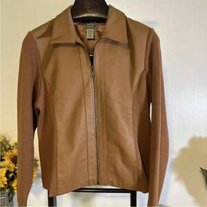 Vintage Stonebridge leather / Cotton Sleeves women’s size L  Jacket